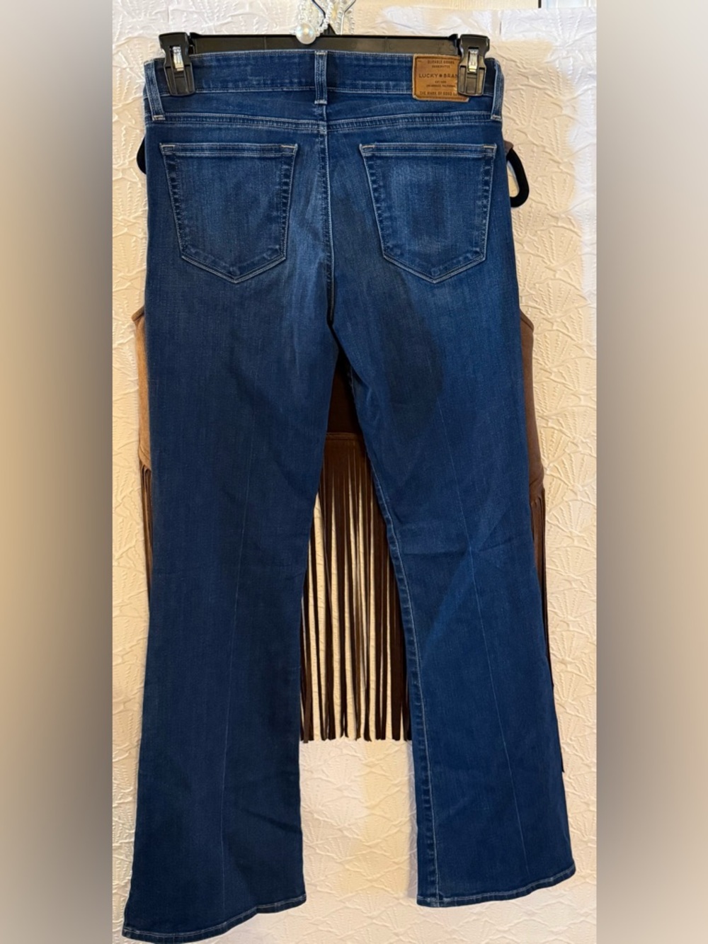 Western Boho Outfit Bundle 🤎 Fringe Vest & Lucky Brand Boot cut Jeans - Picture 14 of 16
